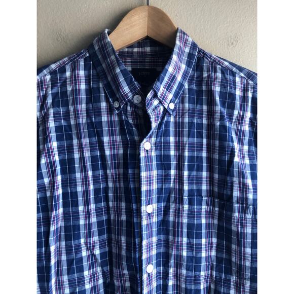 J.Crew Men Blue Button Up Shirt Size Medium - Picture 3 of 8